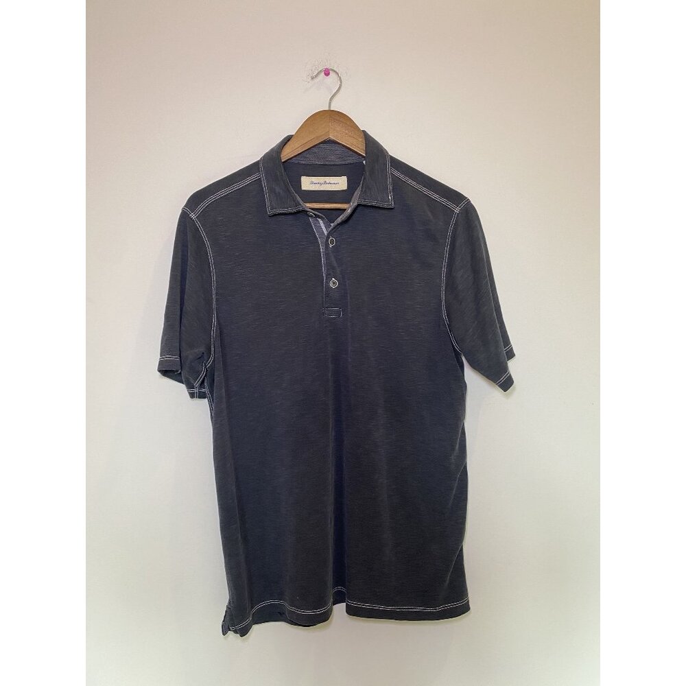Tommy Bahama Men’s Heathered Black Polo Size Medium Short Sleeve